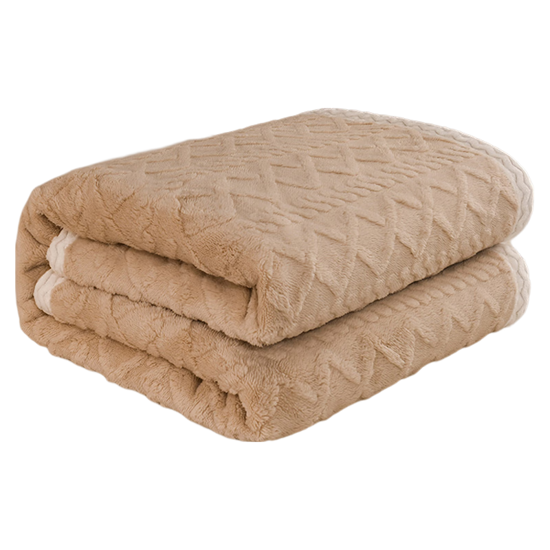 SANLI 三利 塔芙绒毛毯双面加厚毛巾被子秋冬季午睡毯床上沙发盖毯咖色1.5*2m