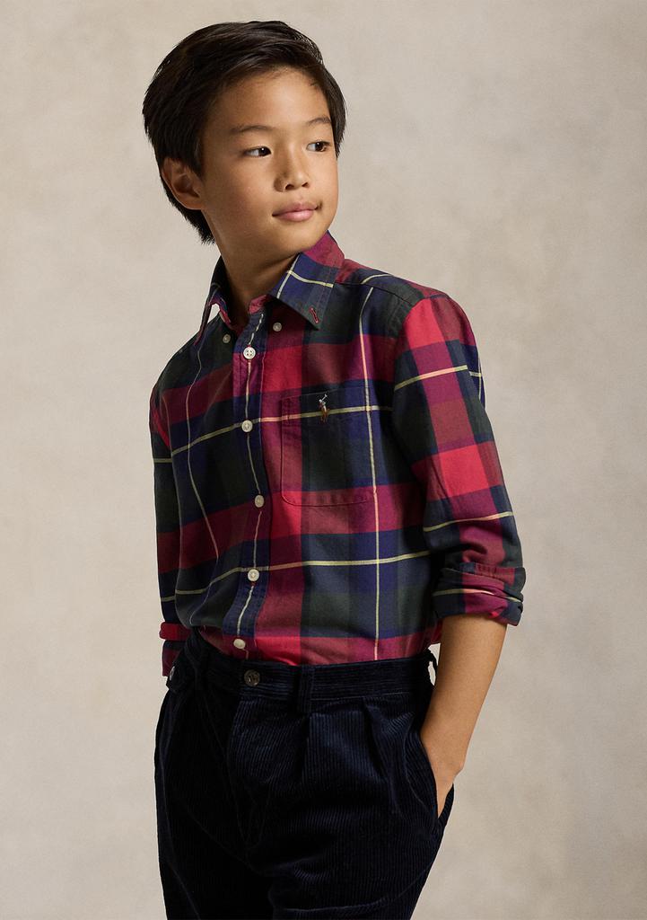 Boys 8-20 Plaid Cotton Oxford Shirt
