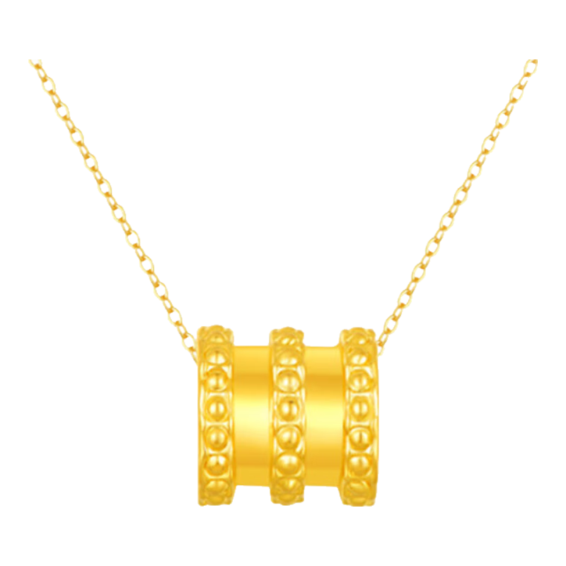 FUSSEM小蛮腰黄金项链女款999足金吊坠纯金锁骨颈饰金饰 小蛮腰吊坠【赠金色项链】约0.1g