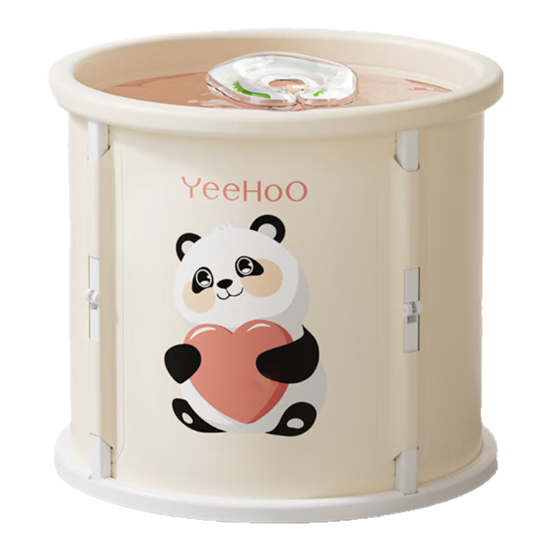 英氏（YEEHOO）儿童泡澡桶婴儿游泳池沐浴家用宝宝洗澡浴盆大号可坐可折叠泡浴桶