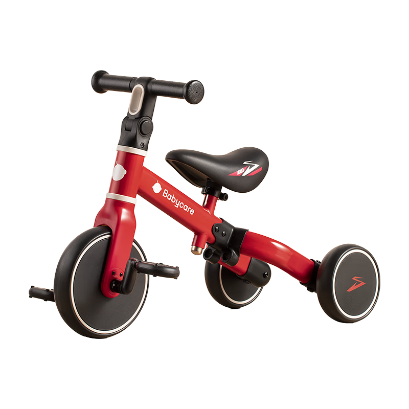 babycare 儿童三轮车平衡车脚踏车宝儿童三合一学步车-罗拉红