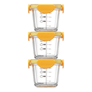 LOCK&LOCK 乐扣乐扣 LLG510ORG 儿童辅食碗 260ml*3个 橙黄