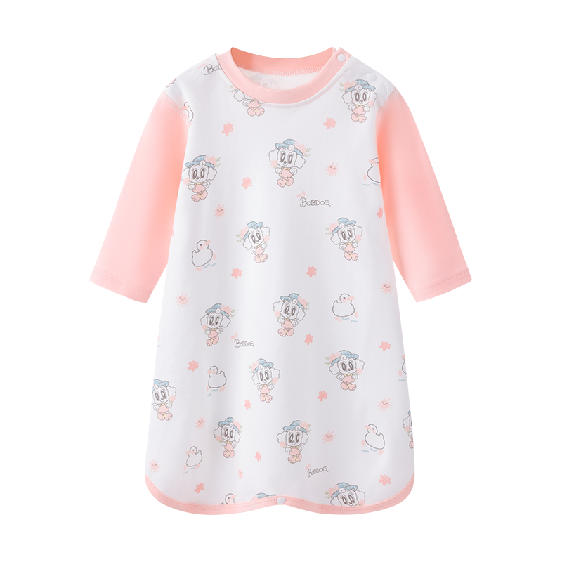 巴布豆 BoBDoG婴儿连体衣纯棉睡袍空调服护肚不着凉男女宝宝A类四季婴幼衣服