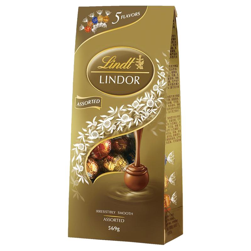 Lindt 瑞士莲 进口软心黑巧克力精选装600g送礼佳选