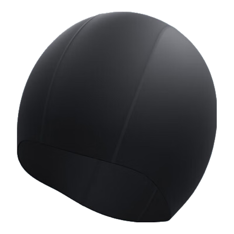 京东京造 泳帽男女长发舒适布游泳帽时尚护耳不勒头不粘发泳帽 黑色