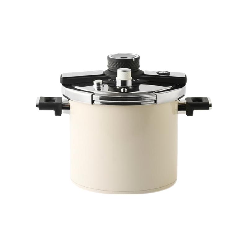 kimscook高压锅防爆大容量小型微压力锅不锈钢煲炖汤家用燃气电磁炉通用 奶白色(（适用2～5人）) 20cm 4.5L