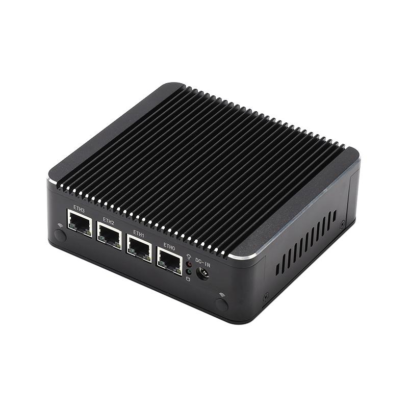 康耐信 intel10代J4125 I225-V 2.5G网卡迷你静音路由小主机4网口软路由支持爱快OPENWRT/PFSENSE/ESXI等软件 J4125/准系统/带电源