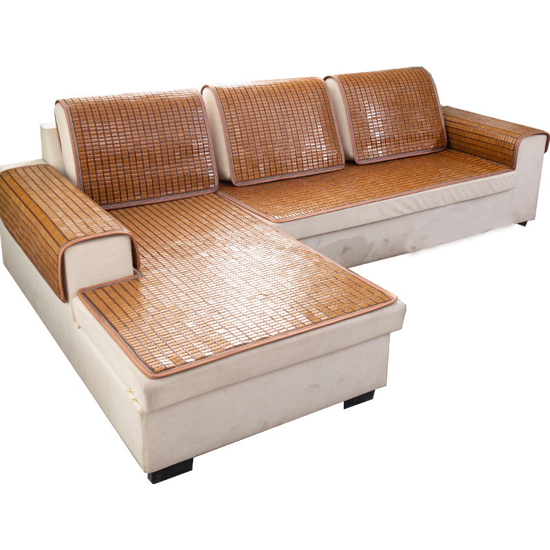 李记花果山 沙发垫夏季凉垫麻将凉席沙发坐垫麻将块凉席竹席防滑垫贵妃可定制 窄边碳化色