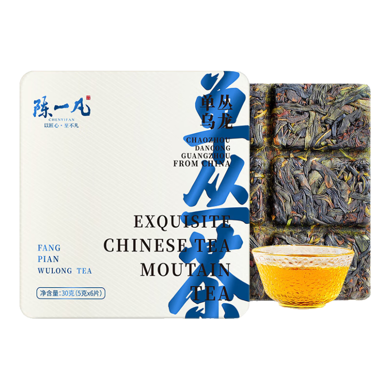 陈一凡 凤凰单枞鸭屎香 潮州新茶乌龙茶 茶叶 便携小方片礼盒装30g