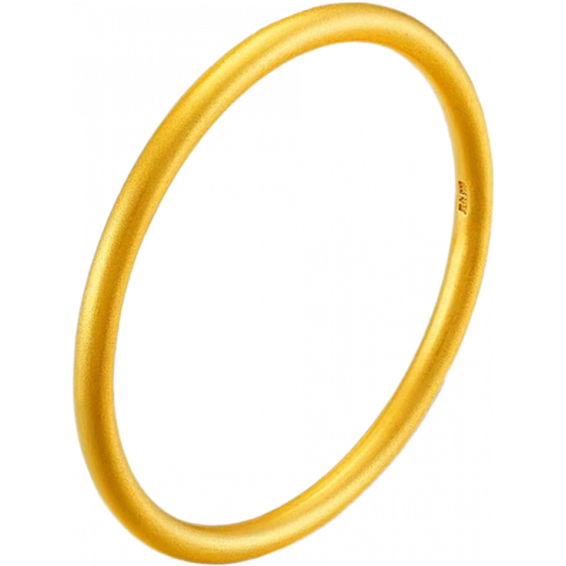 杜威梵足金包银手镯古法黄金手镯仿真传承24K金素圈结婚999实心首饰 古法镯4mm粗52圈口 (真金包银)