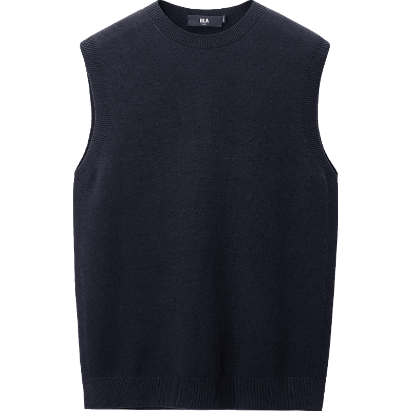 海澜之家 【含绵羊毛】春秋热销轻商务圆领修身保暖男士针织背心毛衣