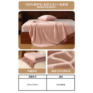 水星家纺羊毛毯  绵羊毛毯 四季空调毯办公室沙发午睡毯子盖毯 糯舒雅羊毛毯 120cm×150cm