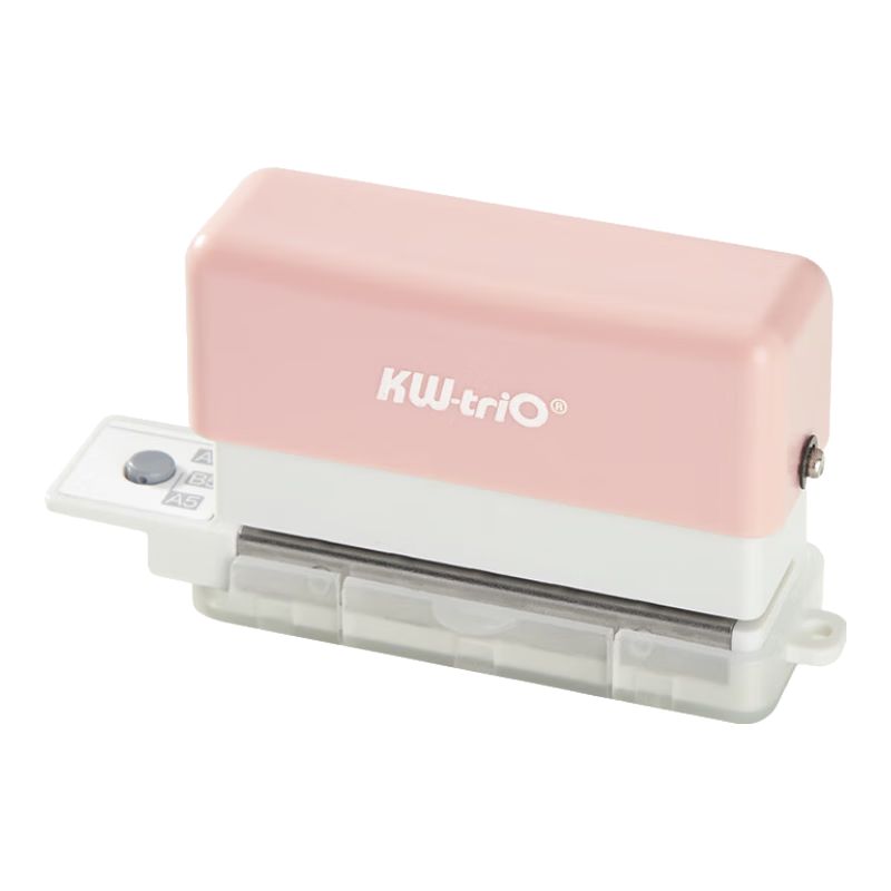 三年二班6孔打孔器活页本手账本小型打洞器家用压孔器圆环纸张打眼器迷你打孔机 白色