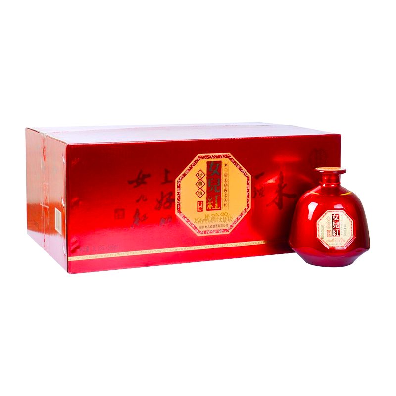 女儿红 绍兴黄酒来一坛花雕酒500ml*6瓶绍兴酒糯米酒礼盒装送礼酒