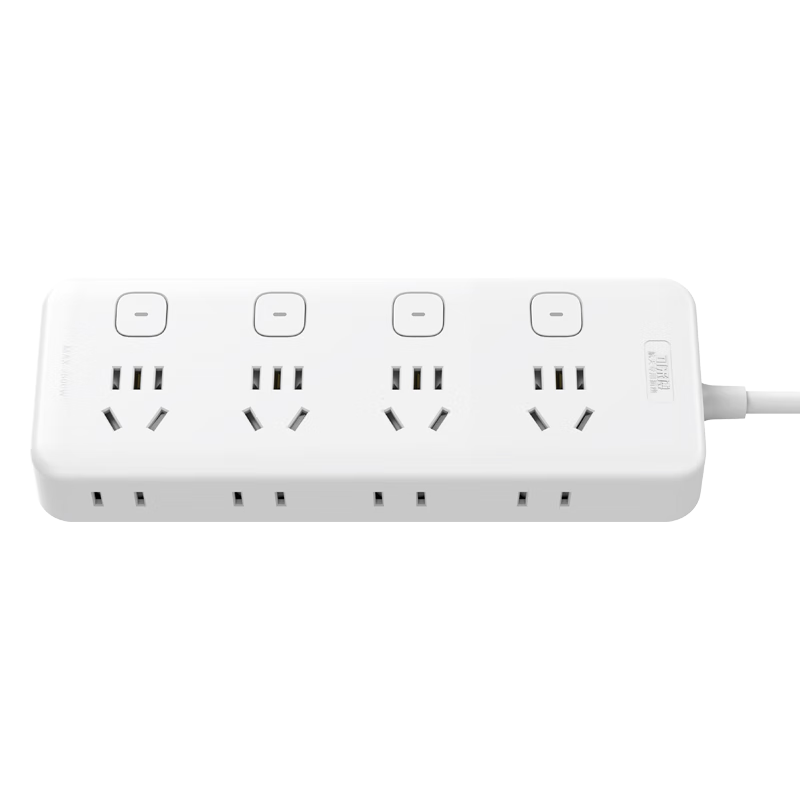 可来博全新国标多孔位扩展插座插排宿舍家用桌面办公电源插线板/接线板/排插/总控/分控航天检测认证 【分控】4位扩展8位全长1.8米