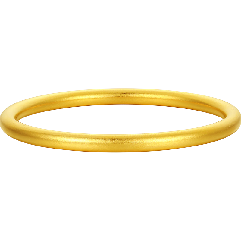 赛菲尔古法黄金手镯足金999.9素圈 57#（520） 约5.2克