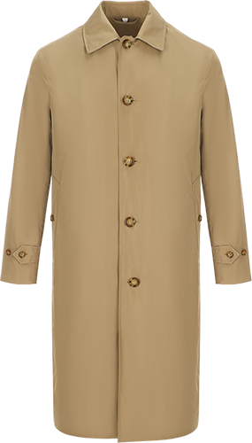 BURBERRY 【内衬经典格纹】男式轻便型纯色单排扣中长风衣外套