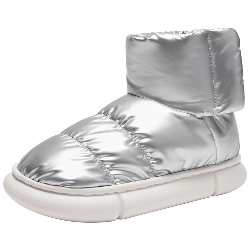 热风秋季女士时尚休闲靴舒适保暖简约雪地靴百搭鞋子女