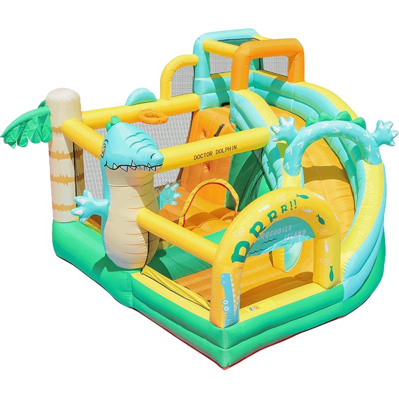 博士豚恐龙充气城堡家用室内外小型儿童蹦蹦床滑梯跳床淘气堡攀岩