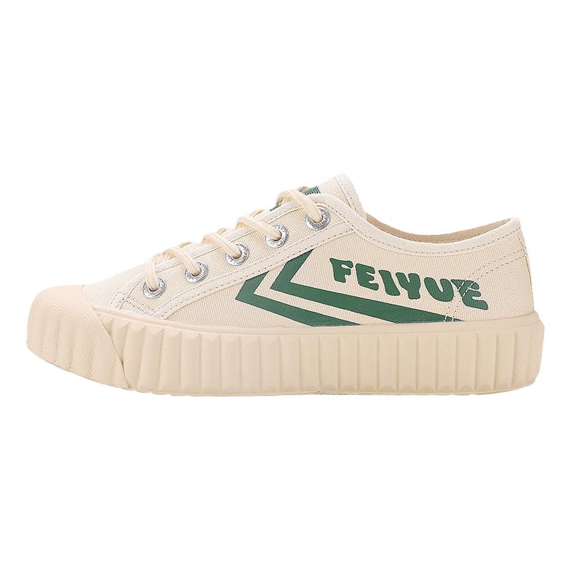 飞跃（Feiyue）女鞋帆布鞋秋季小众百搭麦穗厚底饼干鞋子女休闲板鞋潮 米红蓝 37（偏大一码选小一码）