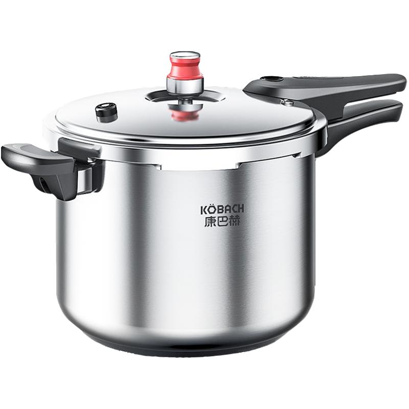 KÖBACH 康巴赫 小红帽304不锈钢压力锅家用4-6L防爆燃气电磁炉通用高压锅