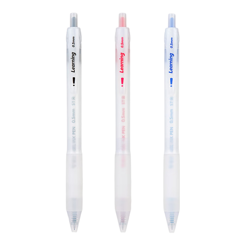 爱好(AIHAO)【热门商品】雾感按动中性笔0.5mm红笔教师批改作业水性笔ST尖速干办公签字红笔6支 D4896