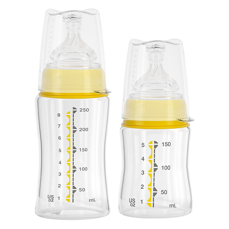 美德乐新生儿0-6-12+月宽口径玻璃奶瓶奶嘴宝宝礼盒套装送礼高档