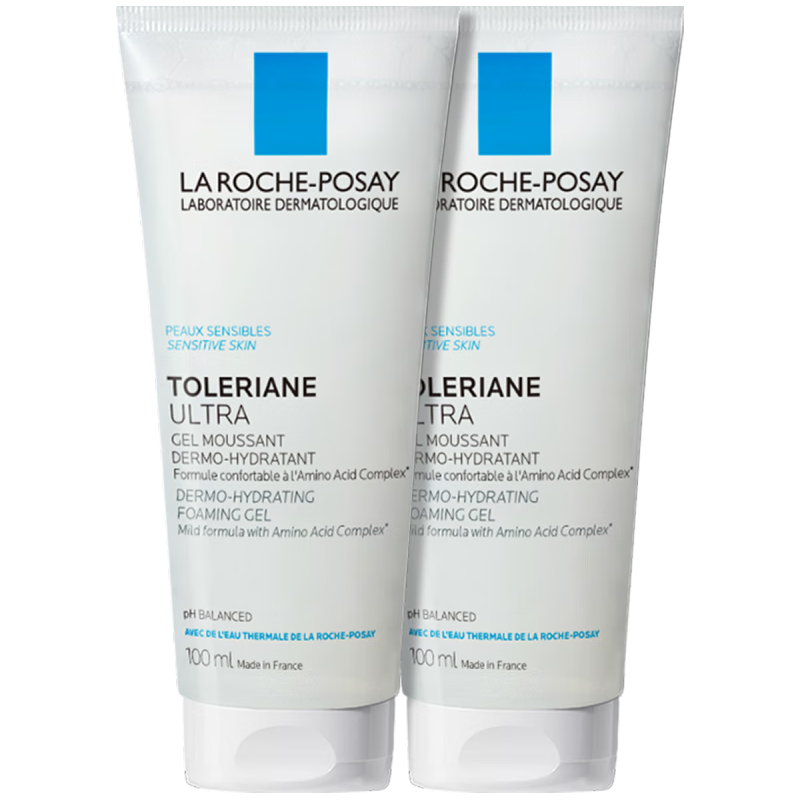 LA ROCHE-POSAY理肤泉 特安氨基酸洗面奶100ml*2支修护泡沫啫喱敏感肌清洁洗脸护肤品