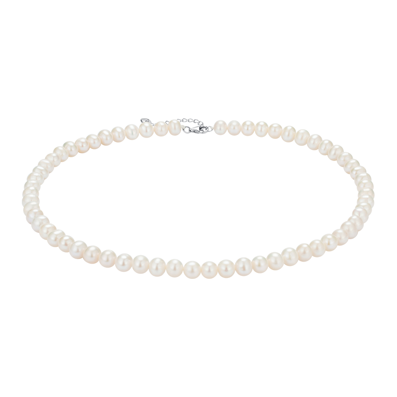 中国黄金 珍珠项链女士 白珍珠