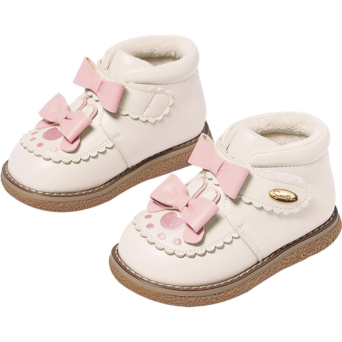 儿童棉鞋女童短靴加绒2024冬季宝宝靴子保暖舒适公主棉靴