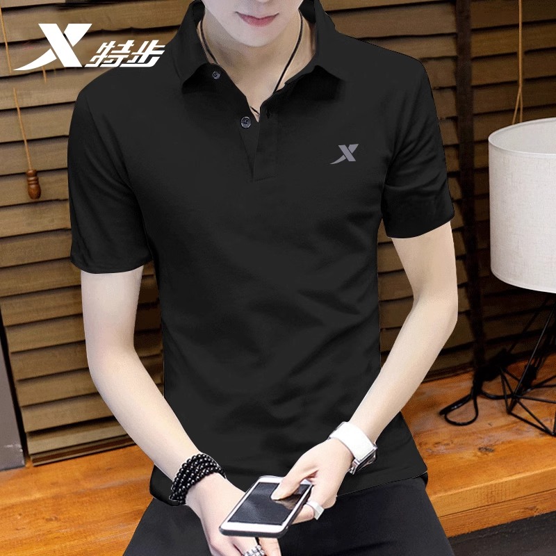 XTEP特步短袖POLO衫男2025夏季翻领T恤男速干宽松大码半袖t