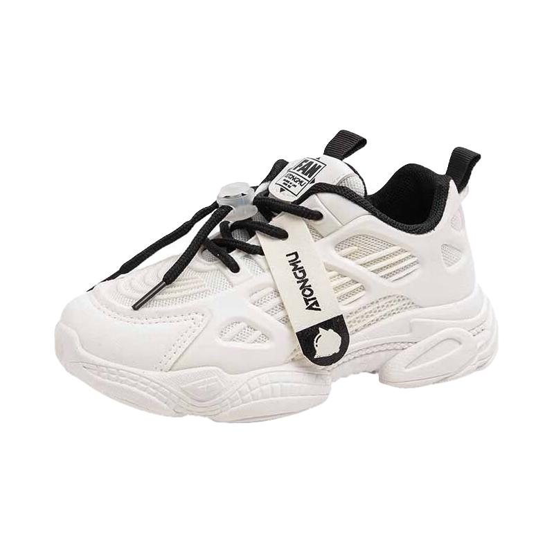 温小影（HELLO YING）春夏季韩版运动鞋儿童透气网面老爹鞋实心底跑步鞋男女童单鞋 K-506黑色 26 内长17CM