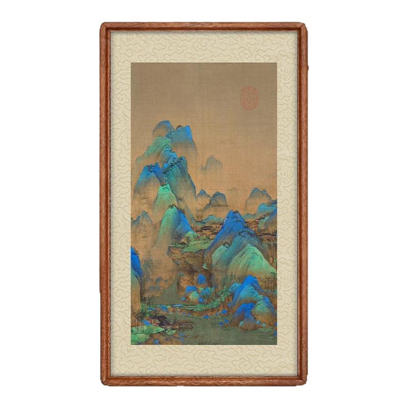 《千里江山图》新中式玄关挂画壁画餐厅客厅装饰画山水画复古国画