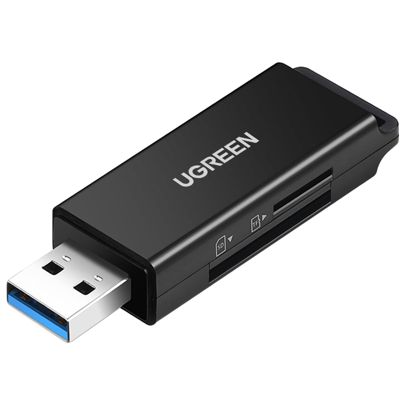 绿联 读卡器多功能二合一USB3.0高速读取支持TF SD型相机监控存储卡