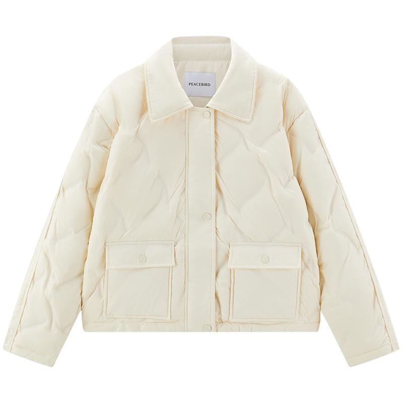 【所有女生的衣橱】太平鸟女装四色轻薄羽绒服压胶翻领外套