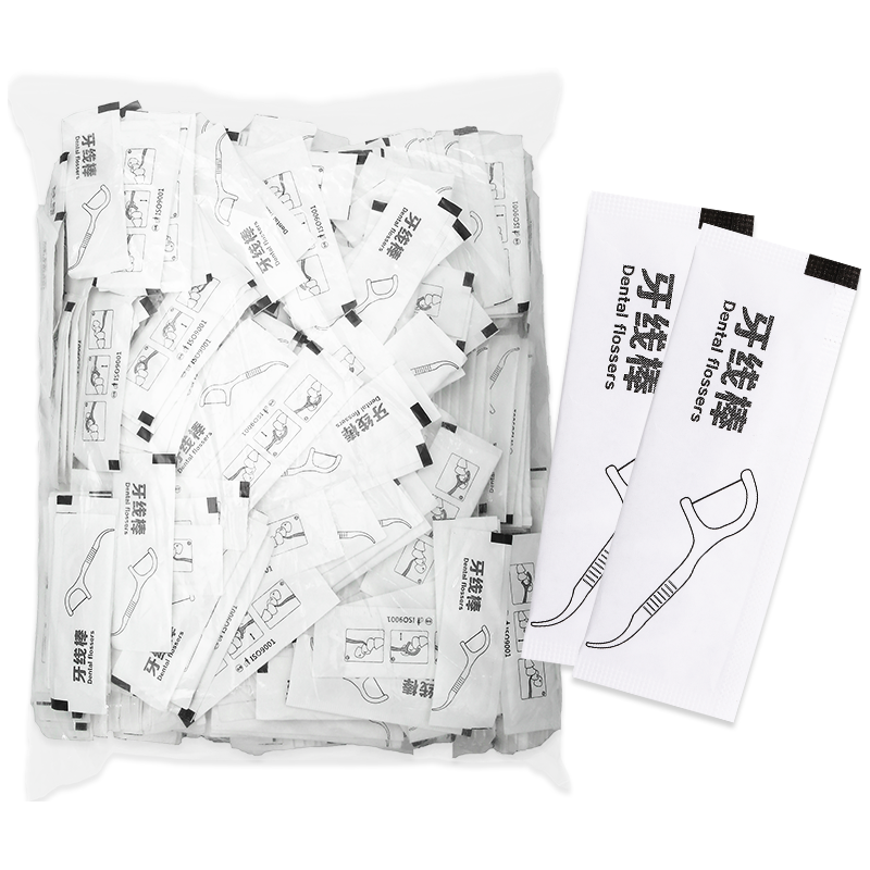 宜齿洁 独立包装牙线单支独立装牙线棒家庭装超细牙签600支