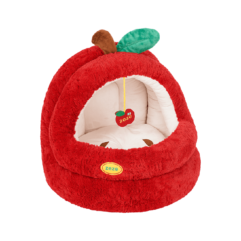zeze平安果猫窝圣诞冬季保暖开放式猫咪窝蒙古包冬天狗窝小型犬