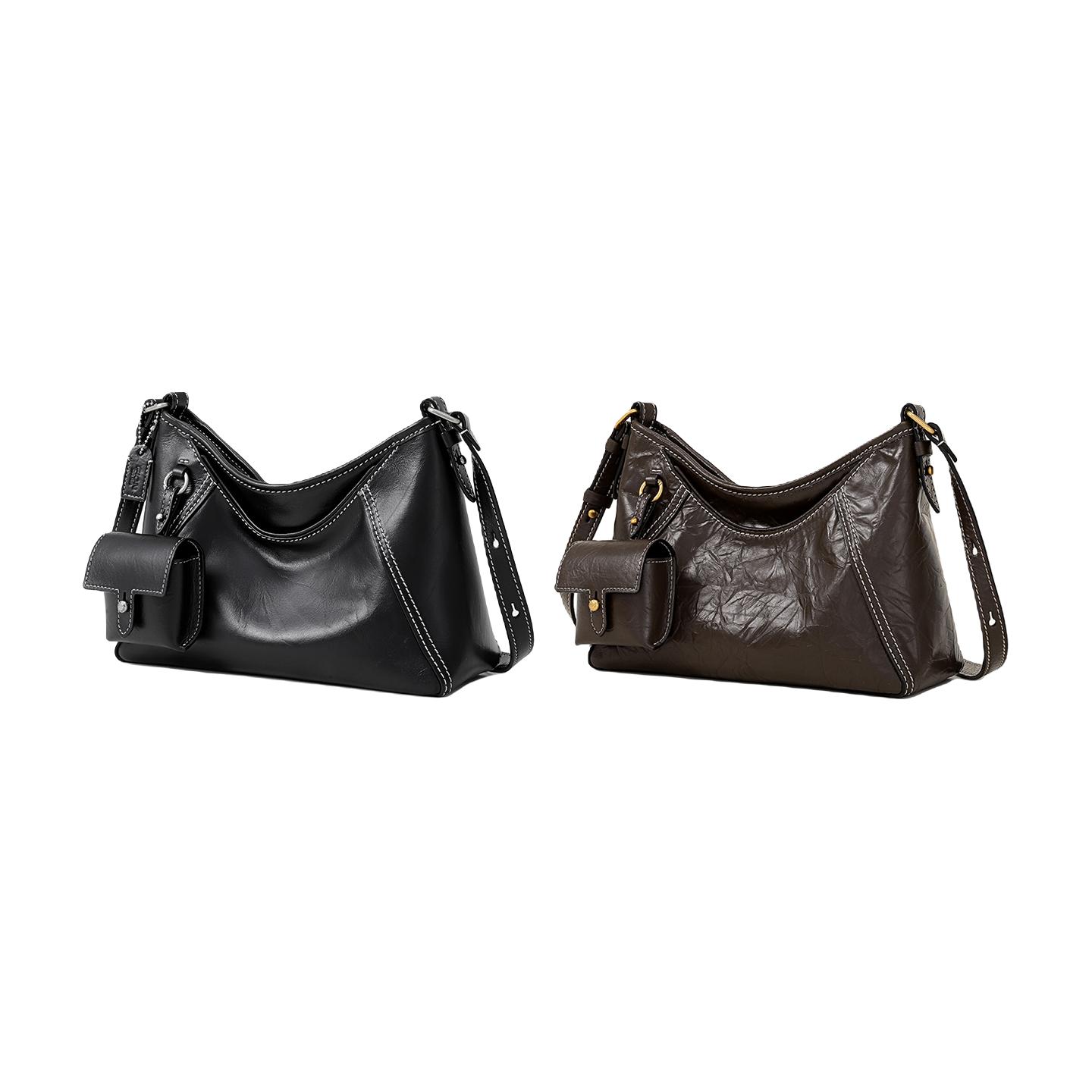 Fion/菲安妮植鞣腋下包女hobo包高级感轻奢单肩斜挎软包包