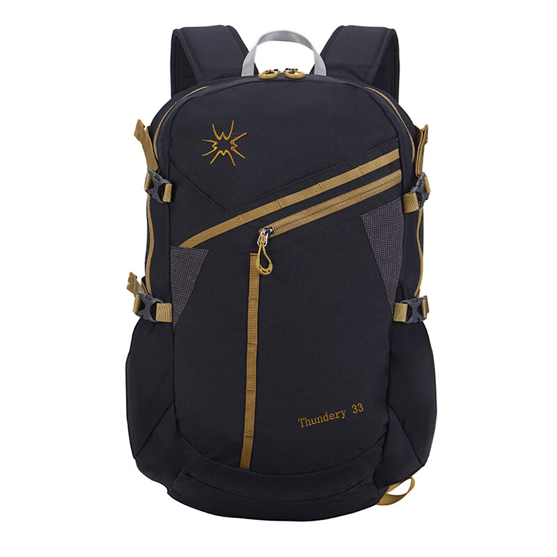 杉木山装户外双肩包休闲运动旅行徒步大容量户外背包男女轻便 黑色