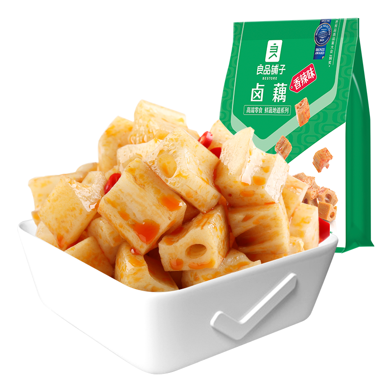 良品铺子香辣卤藕藕丁辣味莲藕卤味特产休闲零食
