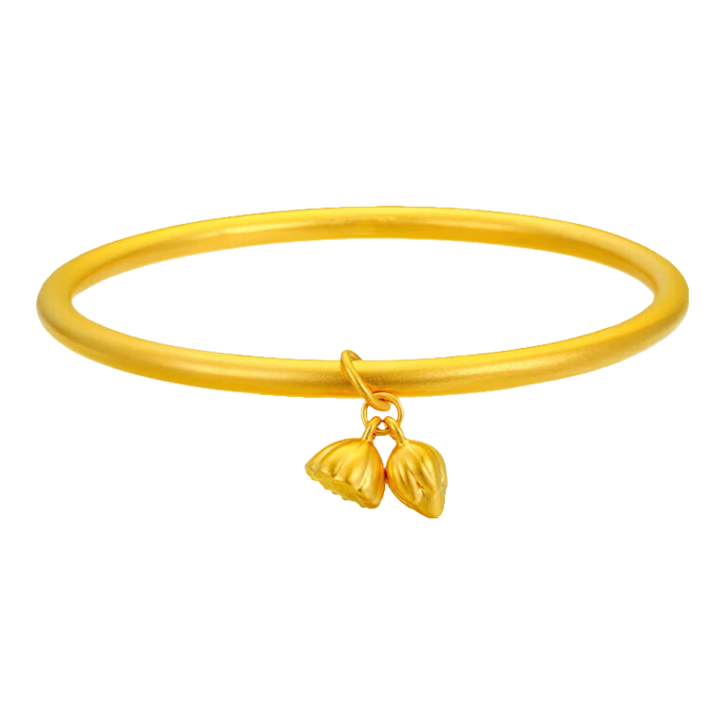 谢瑞麟黄金手镯足金莲蓬两世欢手镯手饰圣诞节计价 足金莲蓬两世欢手镯56圈口约5.2克