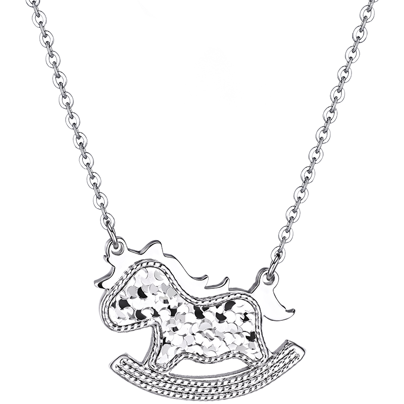 六福珠宝铂金项链摇摇马铂950手工绕金线碎碎冰颈链 计价 约5.58克