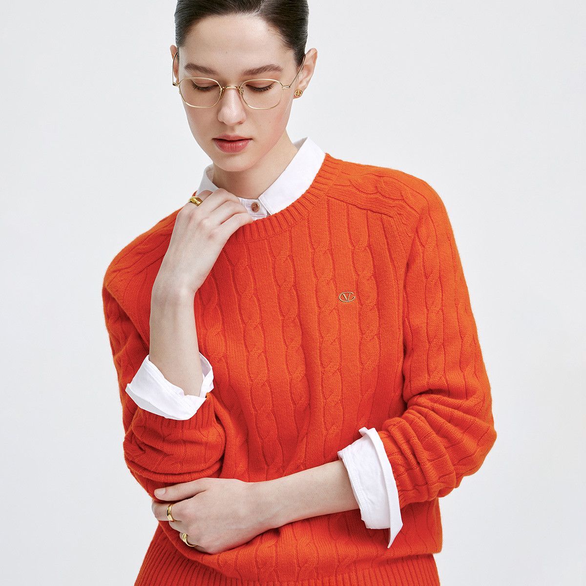 【100%绵羊毛】25年秋冬简约职场通勤纯羊毛高级感绞花保暖羊毛衫