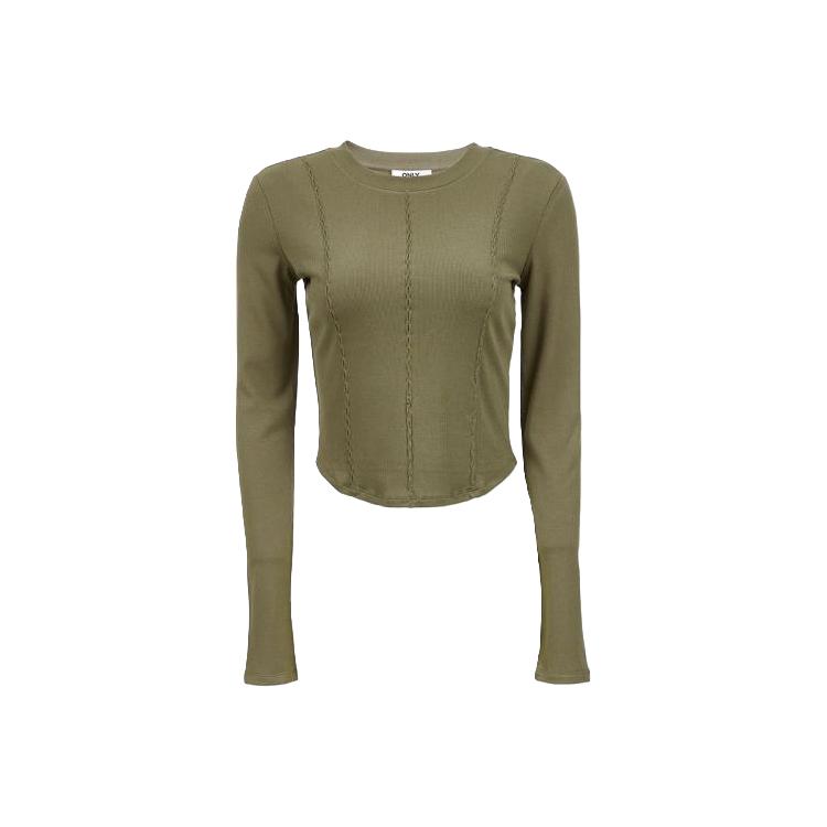 ONLY 【修身正肩】2025冬季藕节缝制工艺圆领长袖打底衫T恤女