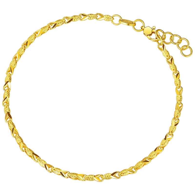 六福珠宝38节 小鱼如鱼得水黄金手链女款 计价 B01G0004DS 约