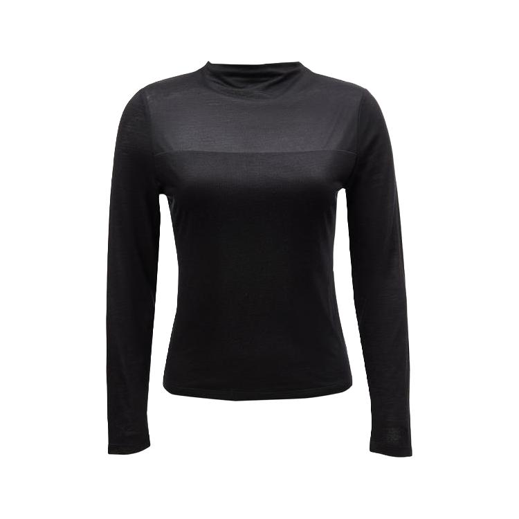 VERO MODA 【拼接设计】冬半透半高领拼接百搭时尚莱赛尔打底衫高级感