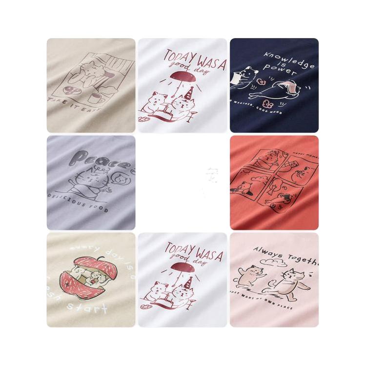 佐丹奴 2025年秋冬元气萌宠主题猫咪印花纯棉T圆领针织长袖T恤女款