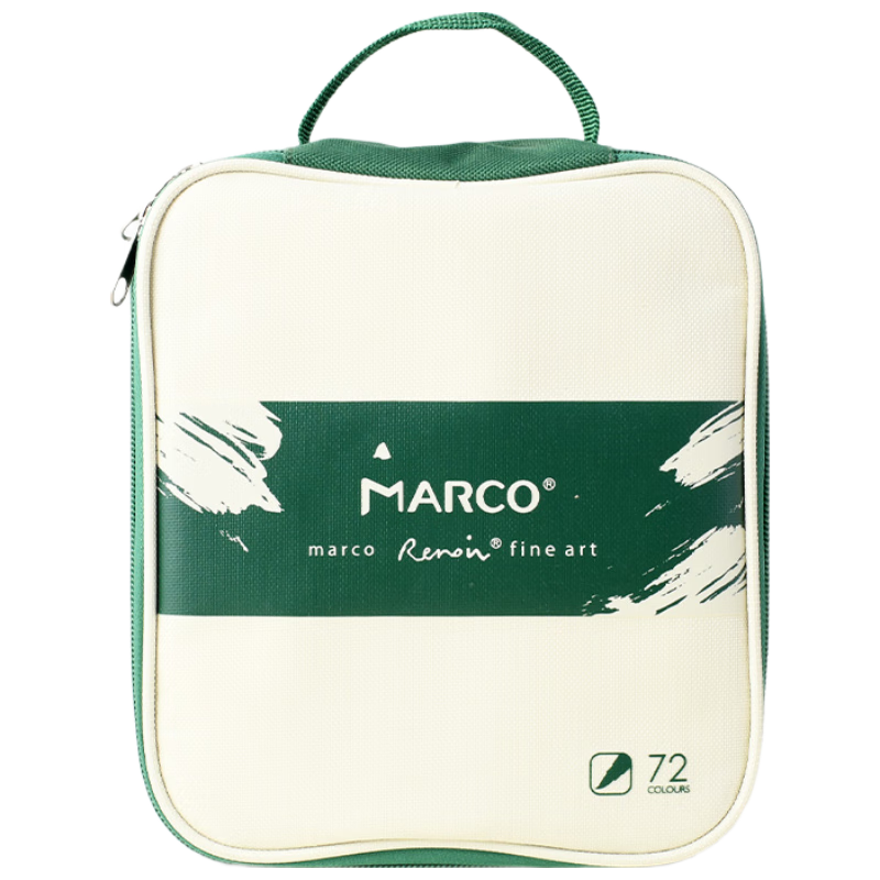 马可（MARCO）直液式丙烯马克笔72色帆布包收纳专业不透色可叠色水彩笔女孩儿童小年货圣诞颜料画笔