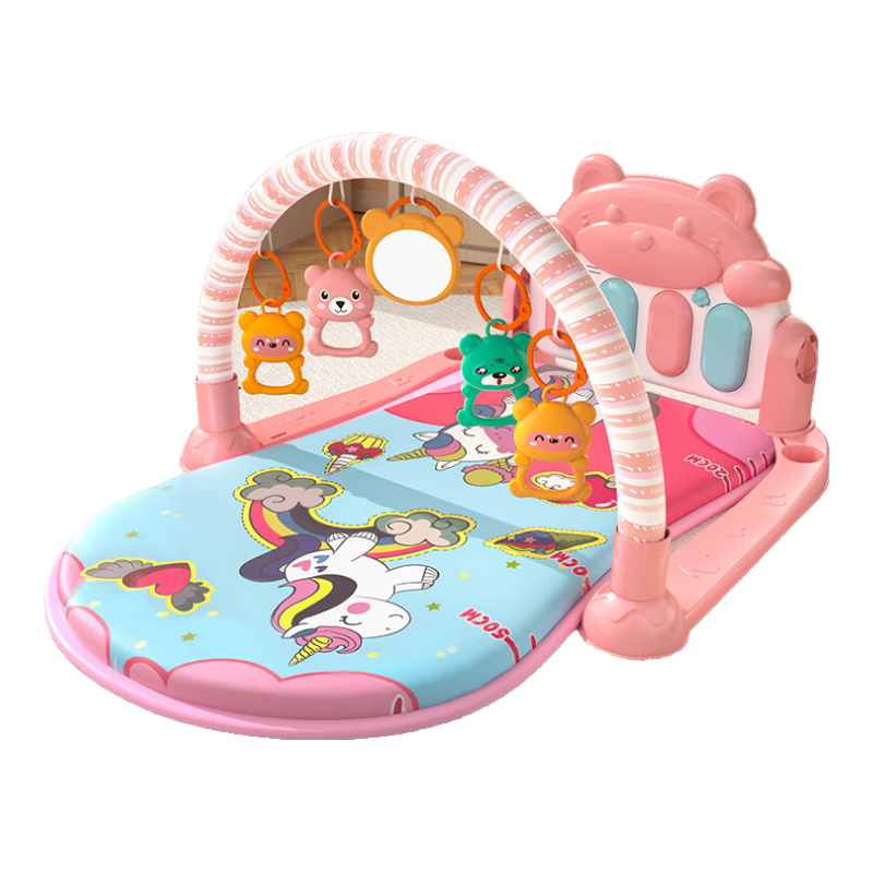 北国e家婴儿脚踏钢琴儿童架器3-6个月幼儿宝宝躺着玩踩早教玩具0-1岁 【京东物流】梦幻粉独角兽脚踏琴