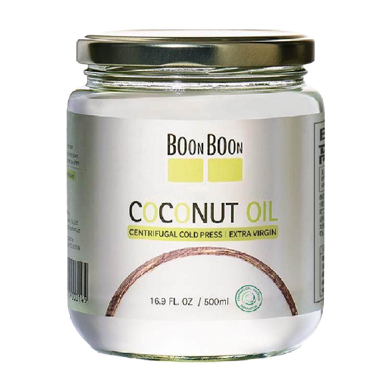 boonboon泰国冷榨椰子油护发护肤漱口100%食用油mct椰油500ml